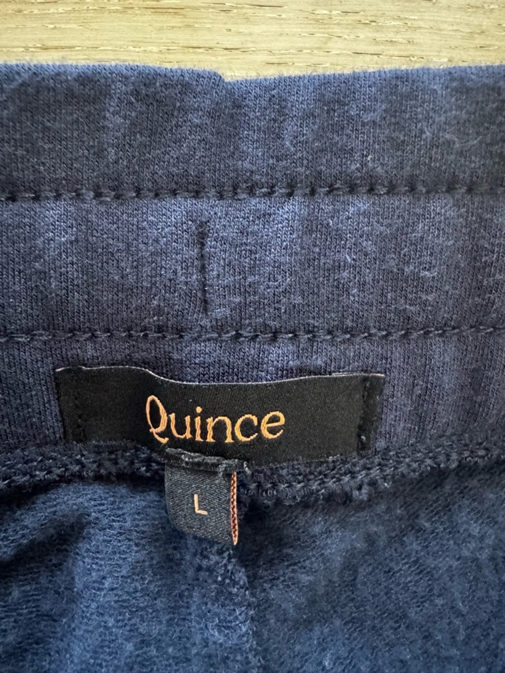 Quince Super Soft Fleece cropped wide leg pants navy Size L - Picture 9 of 10